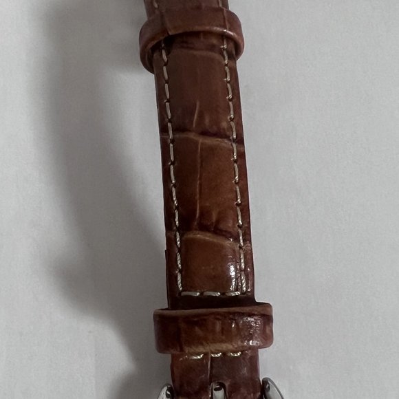 ECCLISSI Sterling Silver MOP Face #22690 Brown Leather Band Wrist Watch - Picture 7 of 8